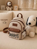 Mochila Snoopy's Strength Club beige con detalles café