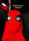 Máscara de Spider-Man roja con lentes tipo malla para cosplay